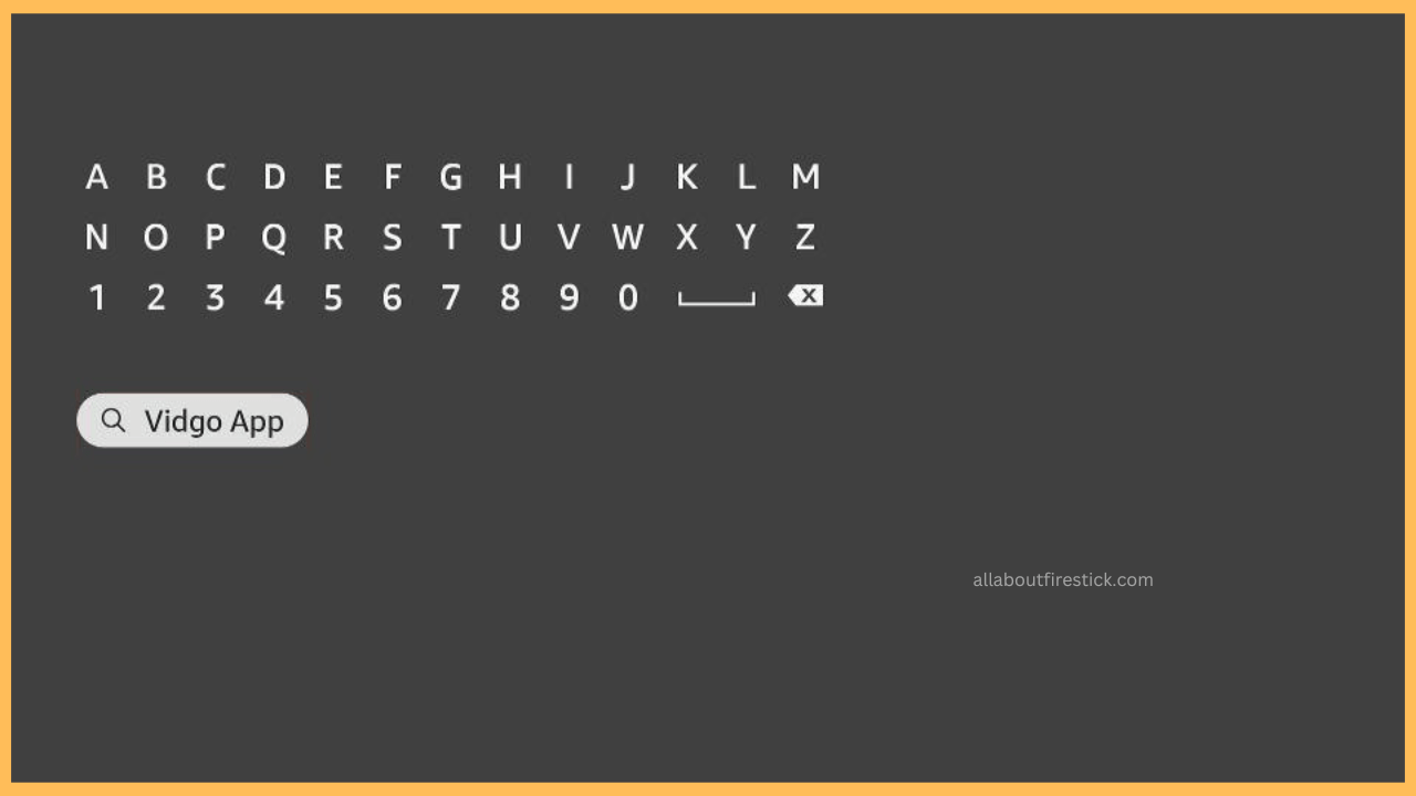 Search for Vidgo app