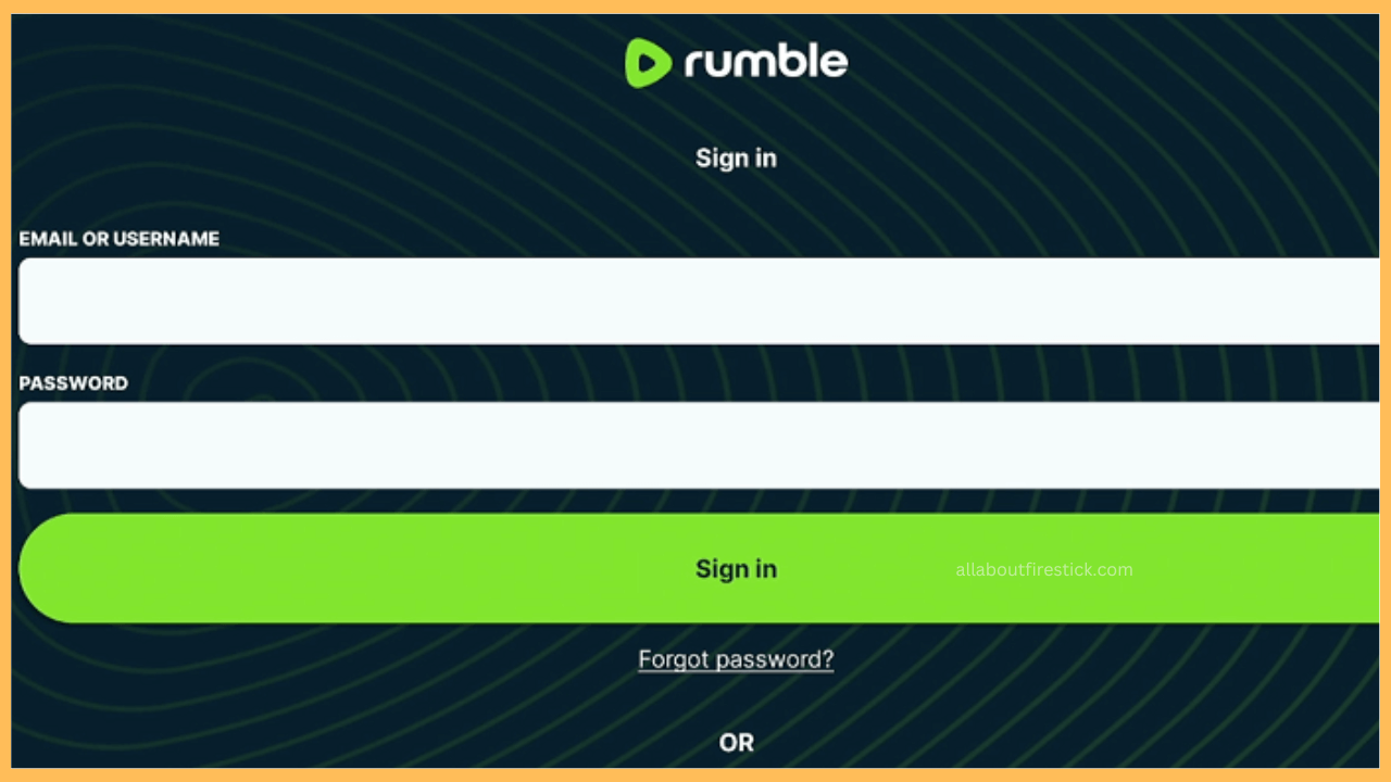 Sign In to Rumble on Firestick