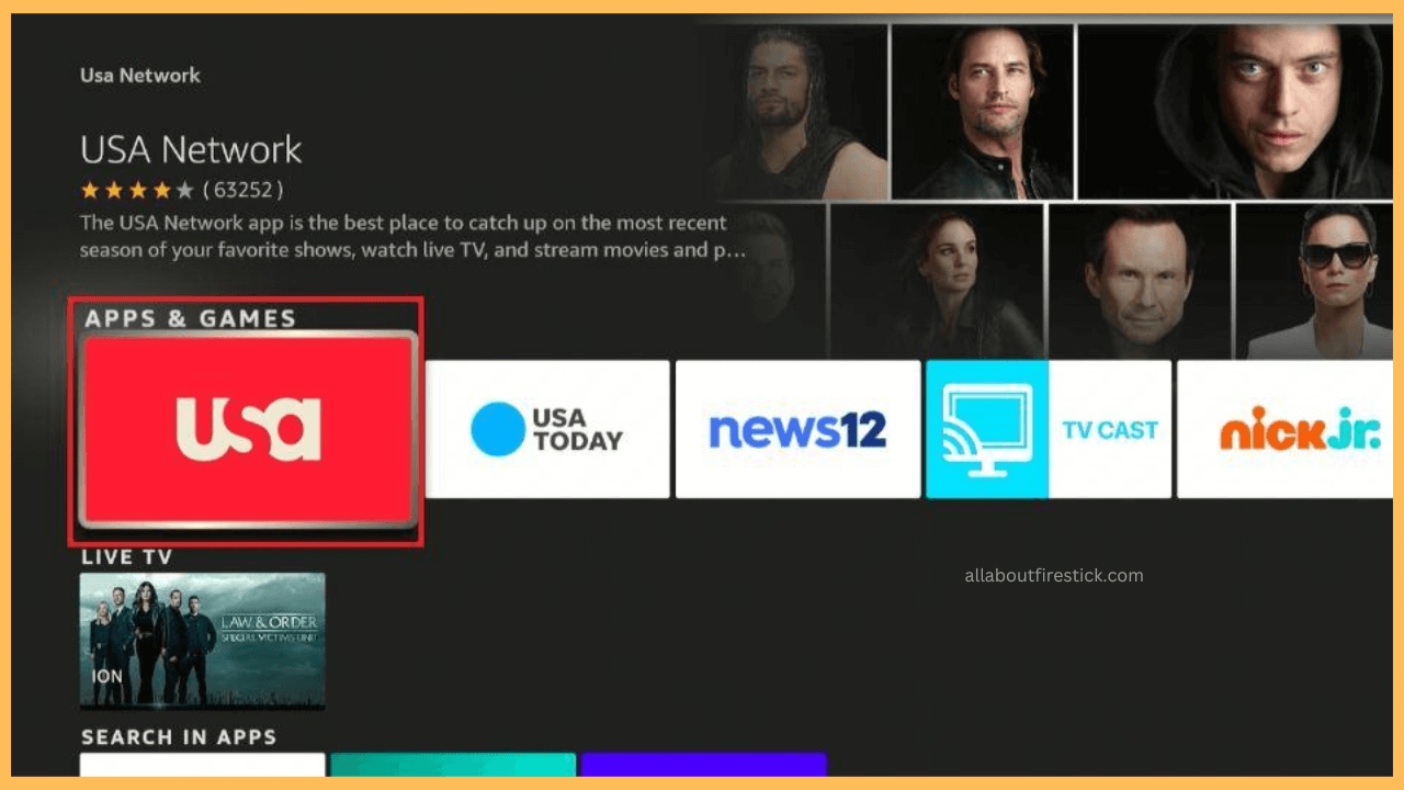 Select USA Network from the suggestions