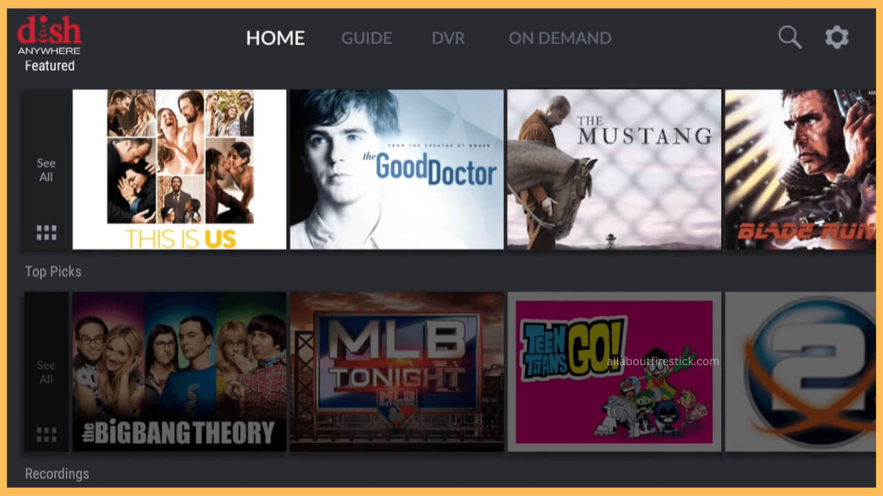 Watch Dish Anywhere on Firestick