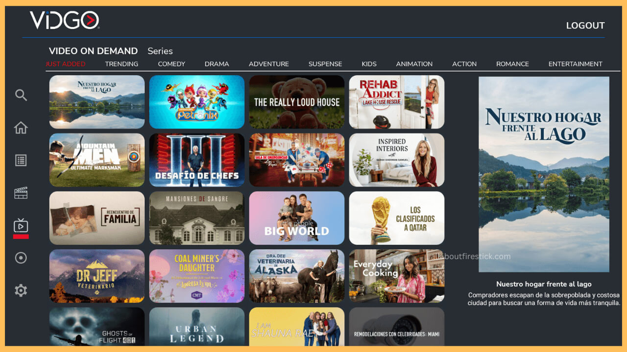 Watch Vidgo on Firestick