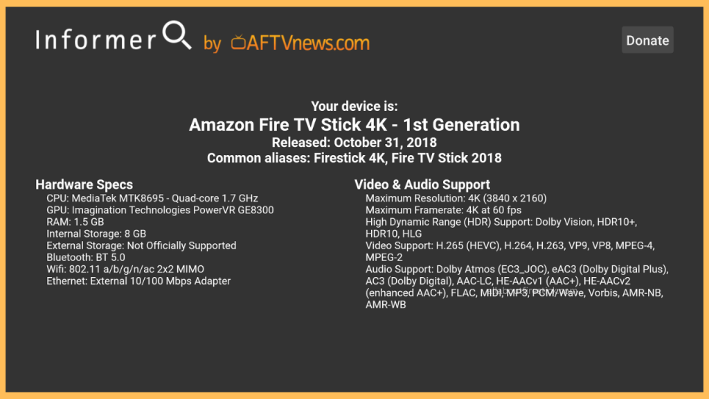 Know Which Firestick Do I Have via Informer