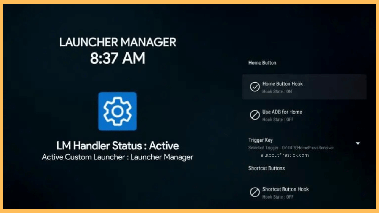 Launcher Manager on Firestick - Turn On Home Button Hook
