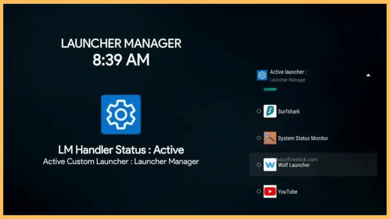 Launcher Manager on Firestick - Tap Wolf Launcher
